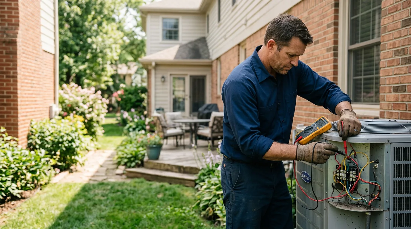 HVAC technician working near Blue, AZ